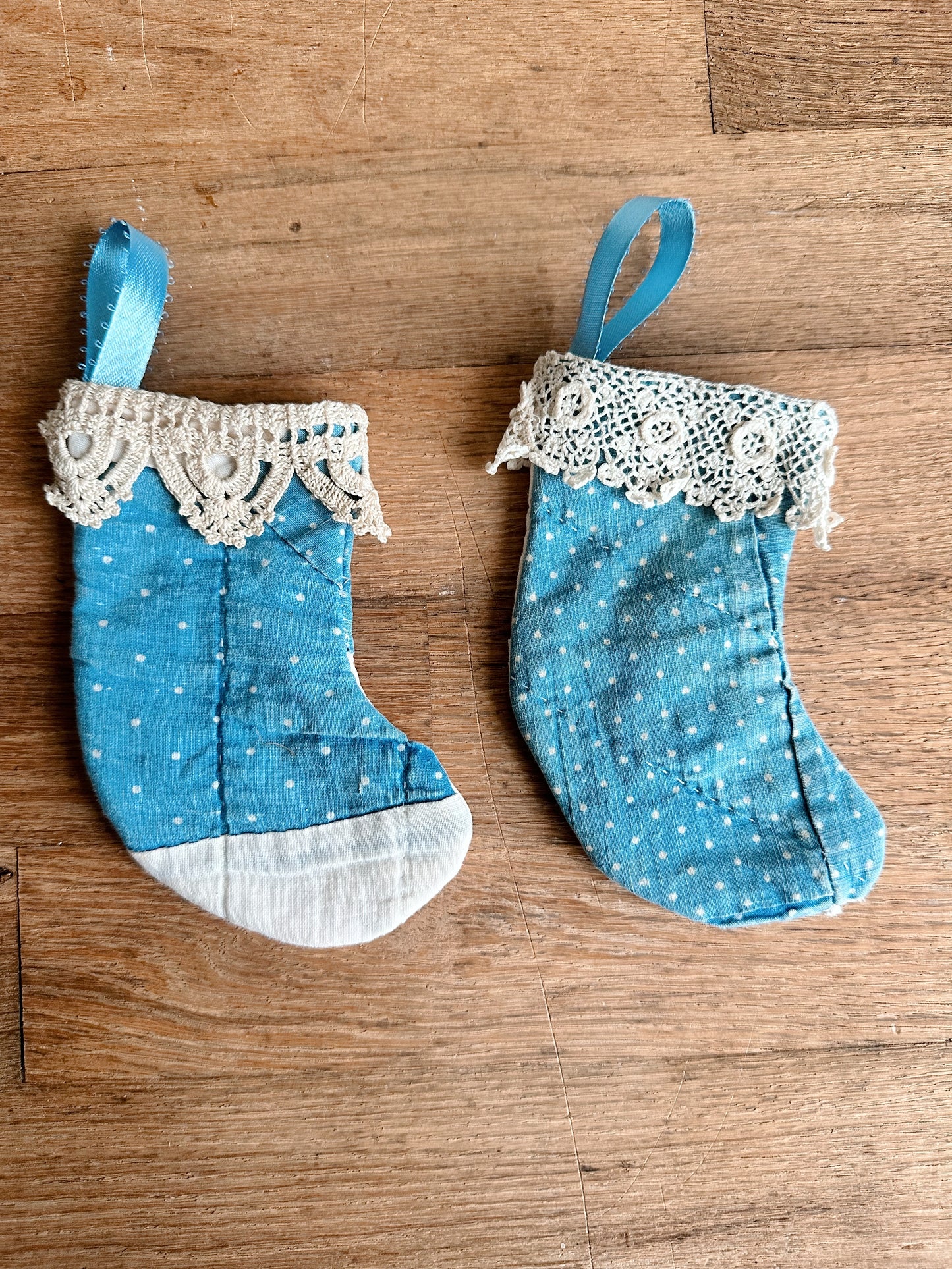 Pair of Petite Vintage Handmade Stockings