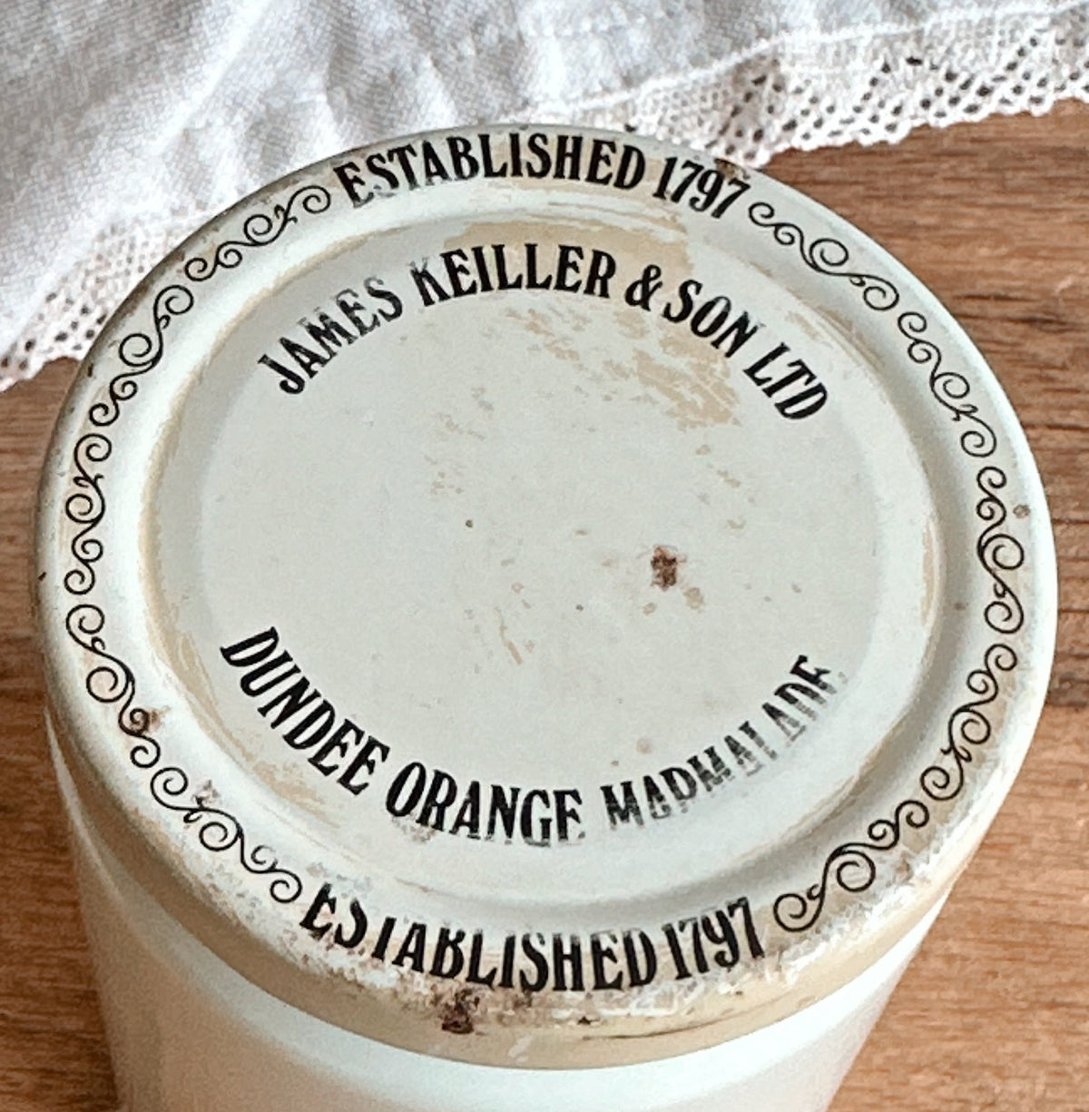 Vintage 1940s James Keller Glass Orange Marmalade Jar