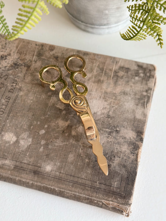 Brass Snuffer & Wick Trimmer Scissors