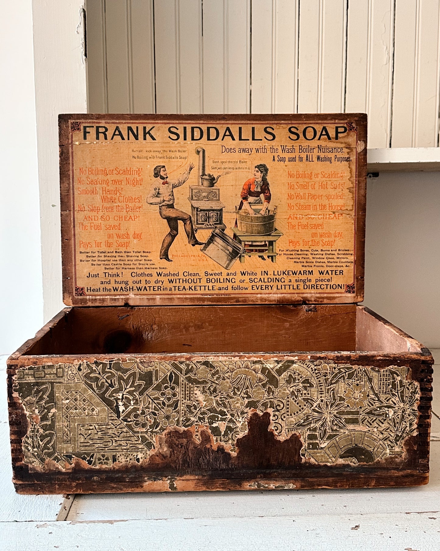 Late 1800s Antique Wood Frank Siddalls Soap Box