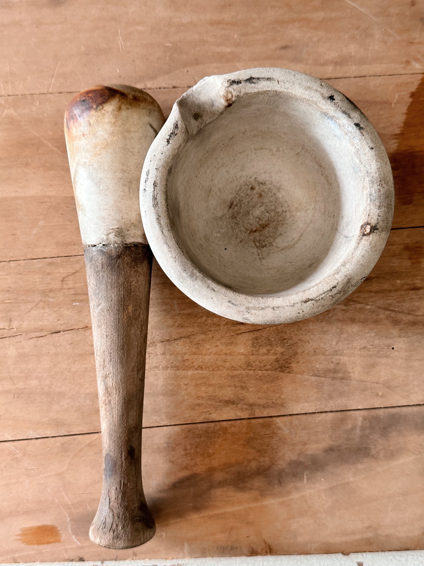 Antique Warranted TM & Co Mortar & Pestle