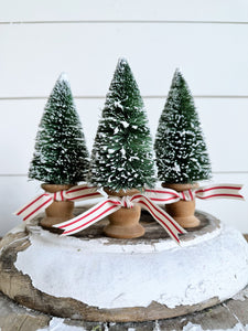 Collection of Three Vintage Spool Bottle Brush Trees