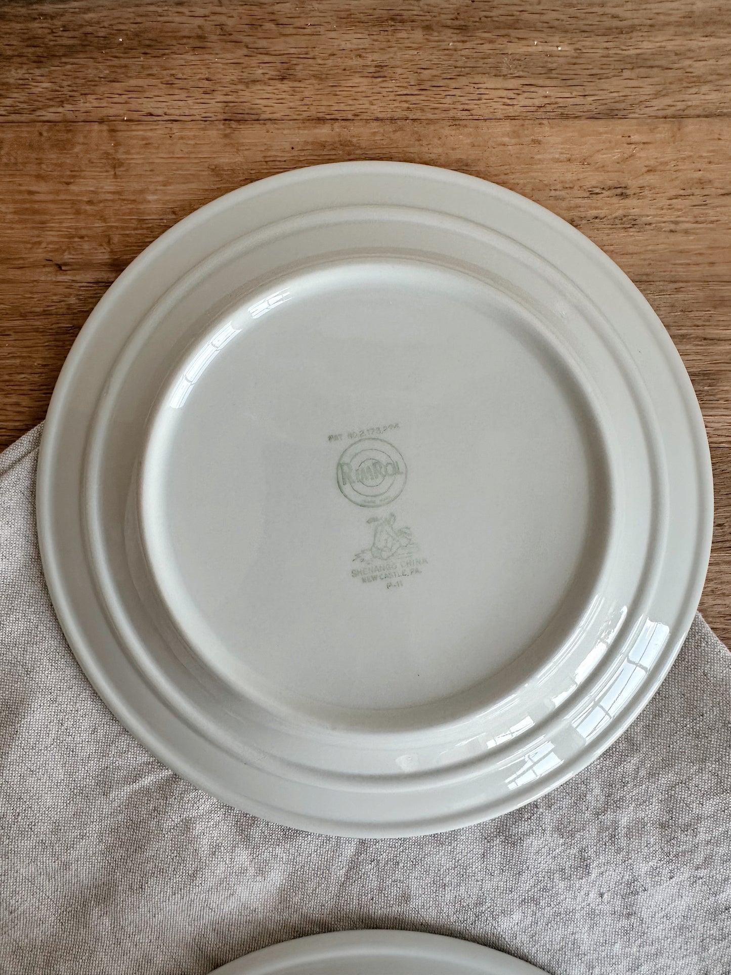 Pair of Vintage Shenago China Restaurant Ware Plates, Chardon Rose Pattern