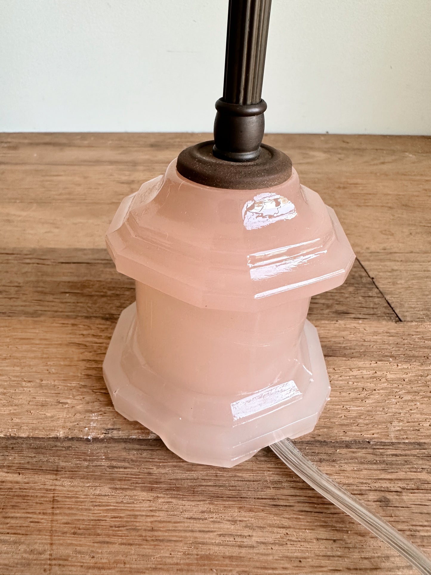 Vintage Pink Glass Lamp