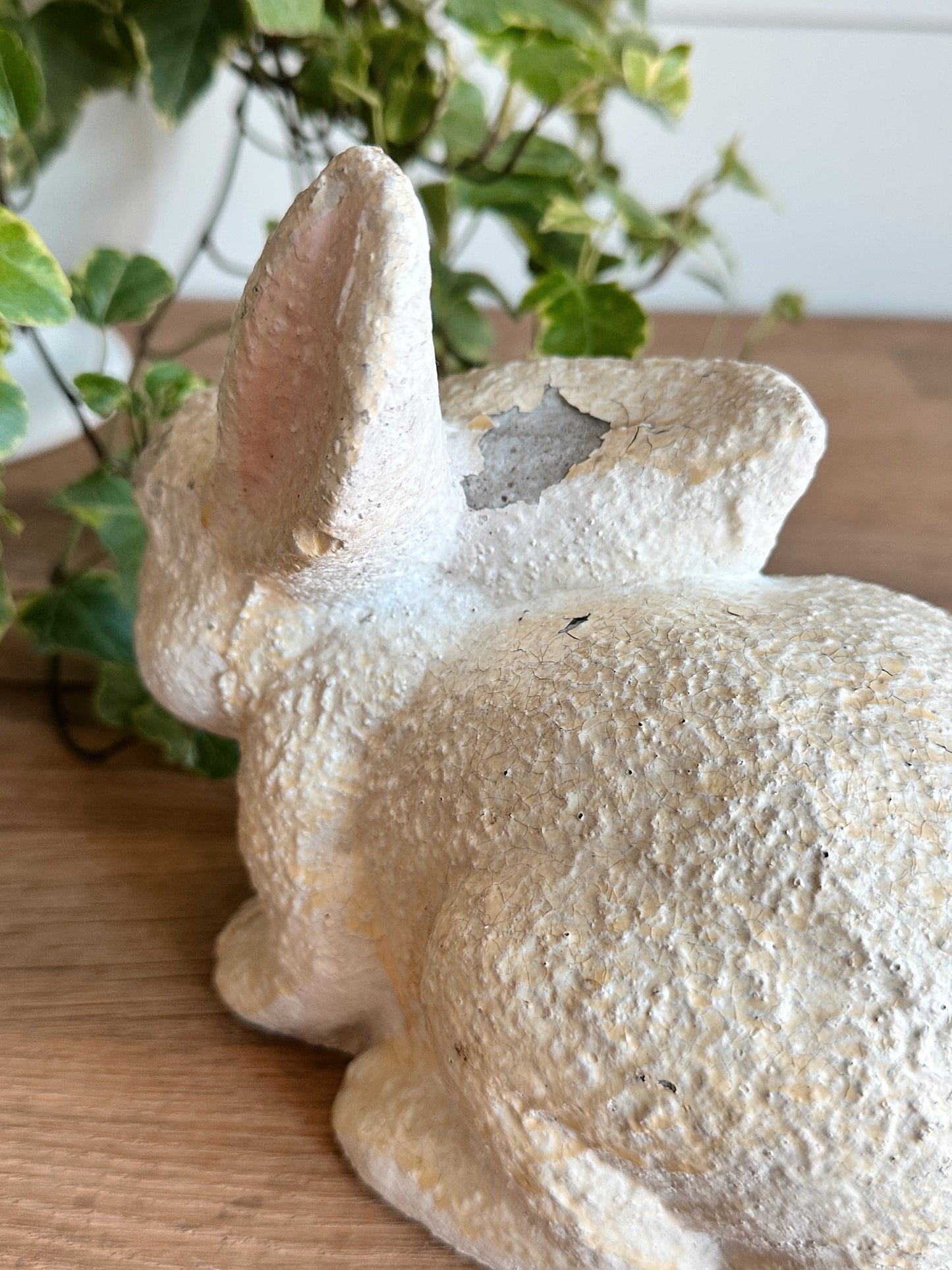 Vintage Chippy Concrete Bunny