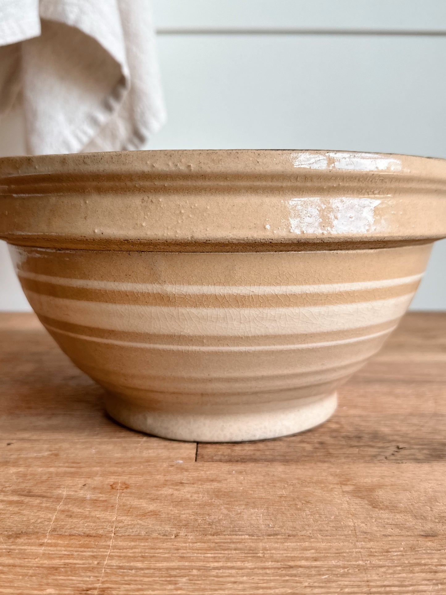 Vintage Banded Stoneware Bowl