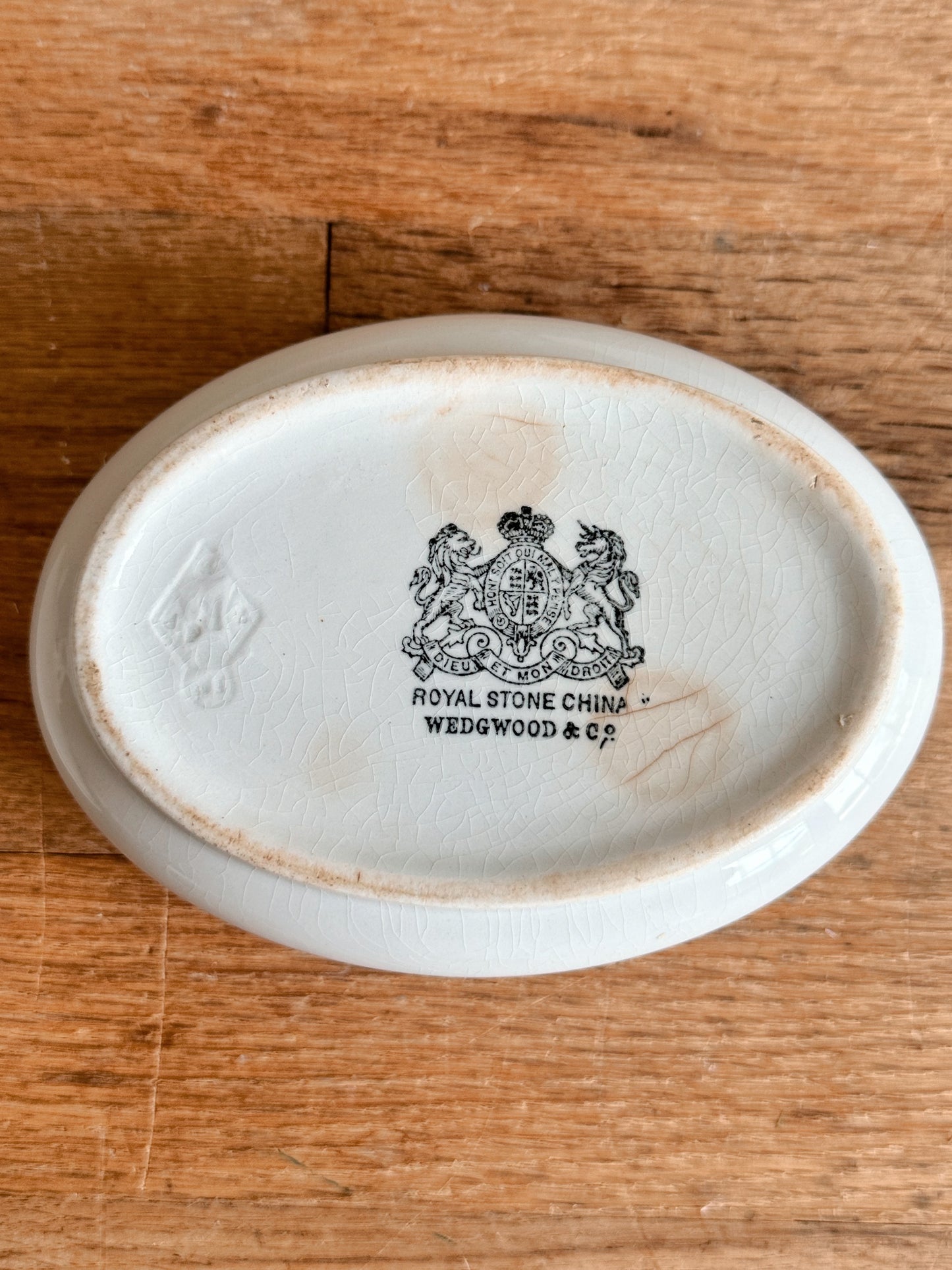 Antique Wedgwood & Co Ironstone Covered Soap Dish