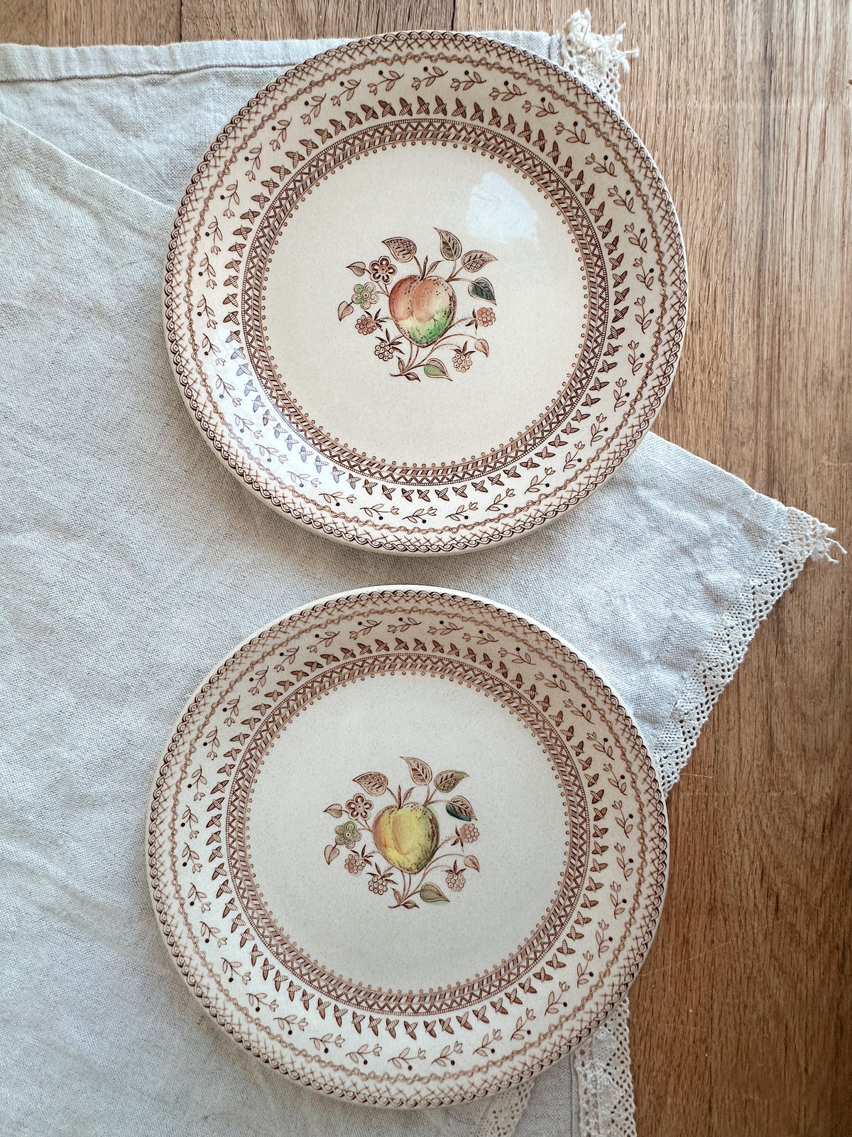 Pair of Vintage Johnson Bros “Fruit Sampler” Dessert Plates