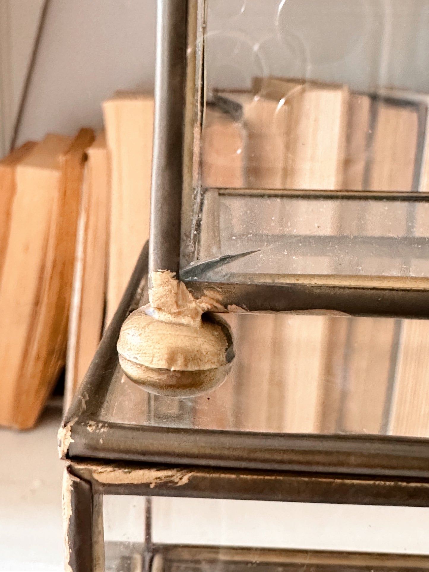 Collection of Three Found Dainty Brass & Glass Boxes