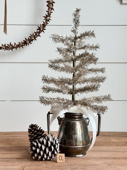 Vintage Silver Plate Tinsel Tree