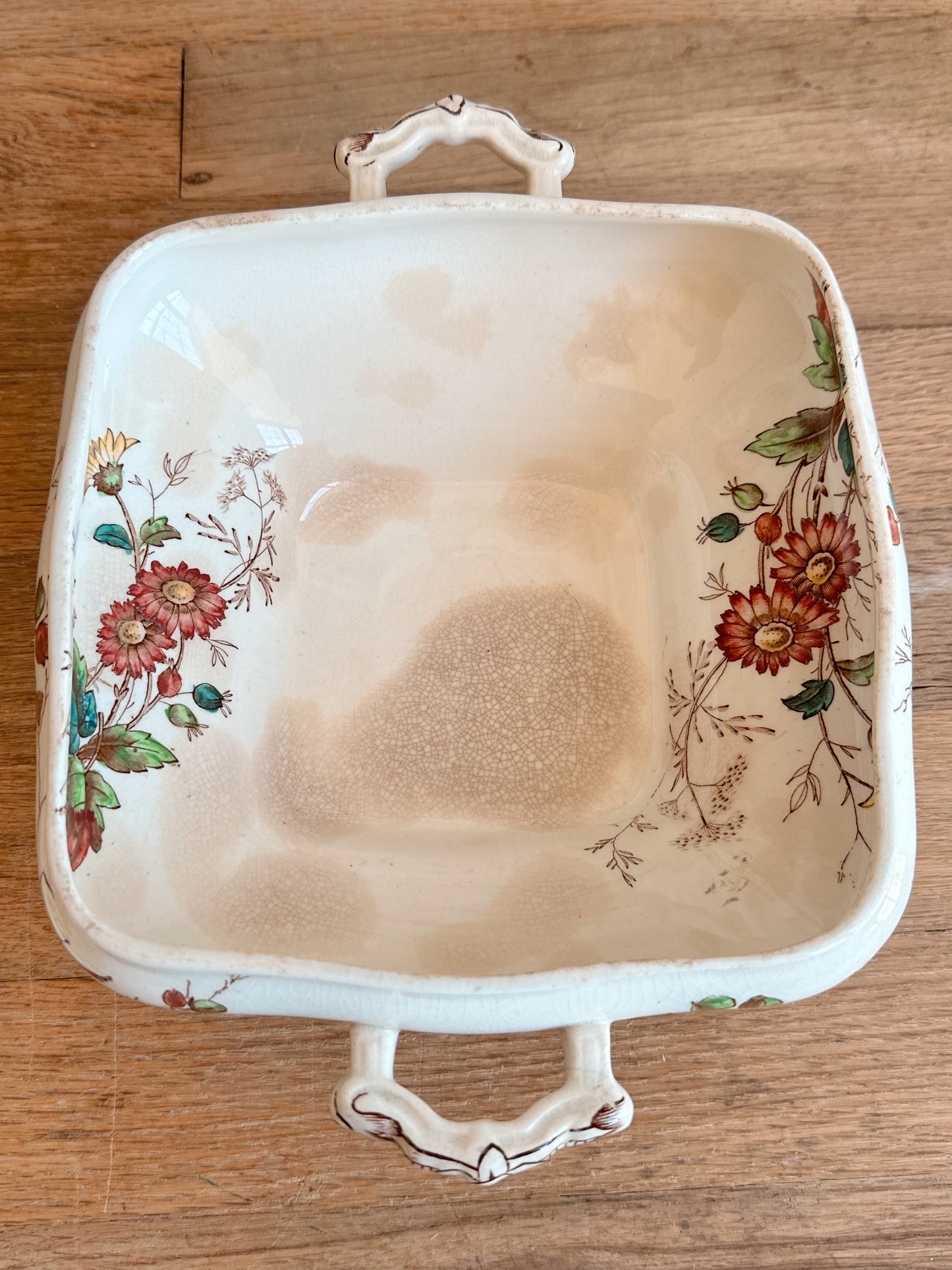 Antique 1801s Florine William Alseger Adderley & Co English Ironstone Covered Vegetable Dish