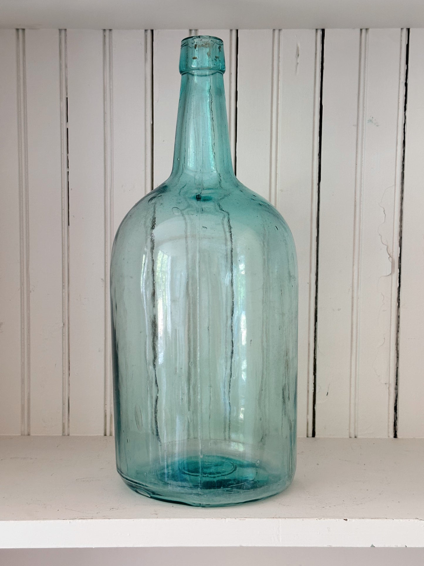 Beautiful Vintage Aqua Glass Bottle