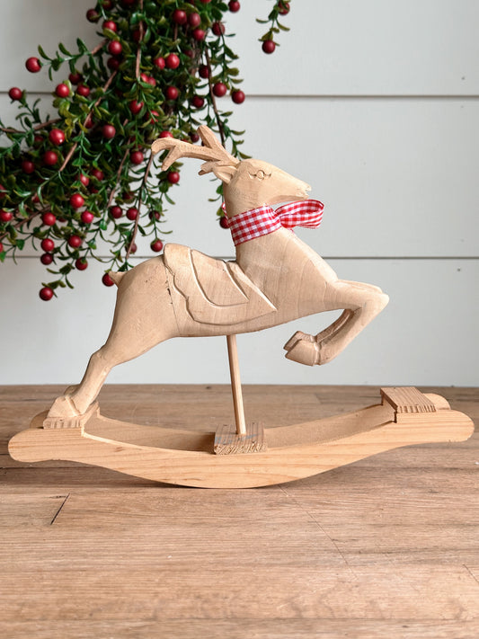 Found Wooden Rocking Reindeer