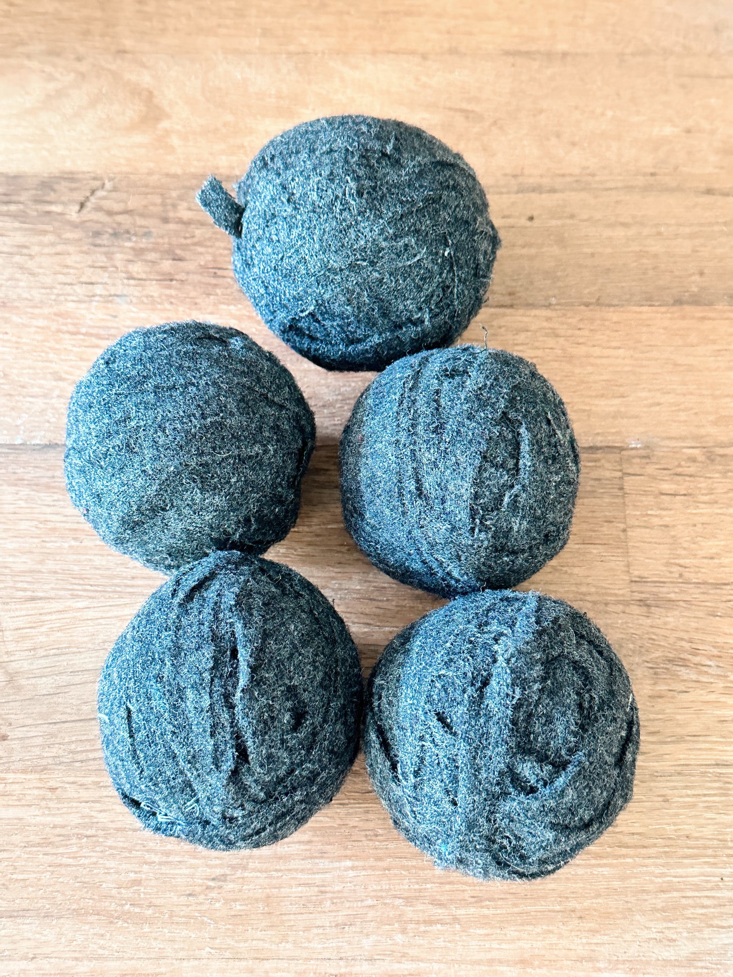 Collection of Five Wool Scrap Balls