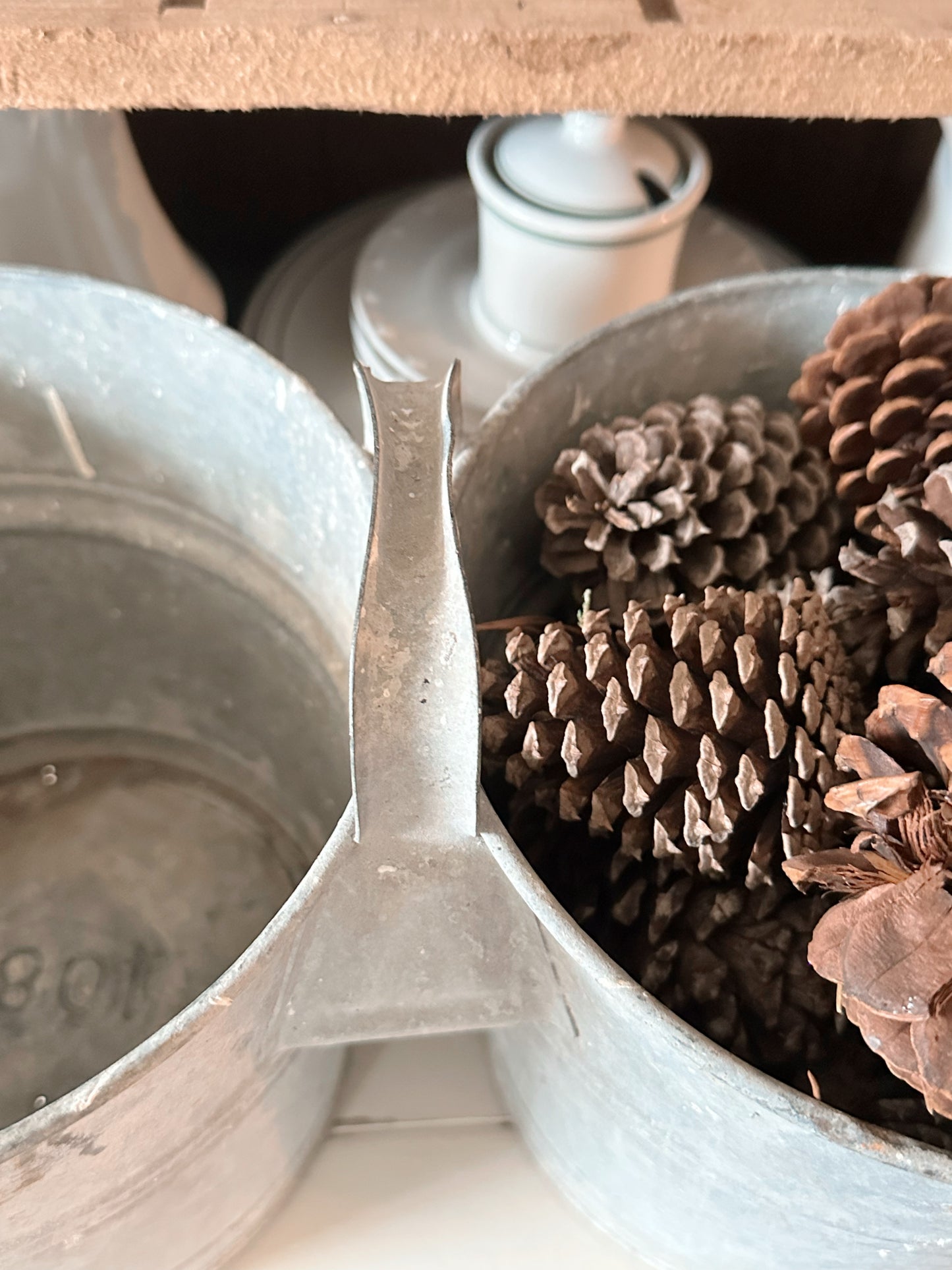 Vintage Double Galvanized Bucket