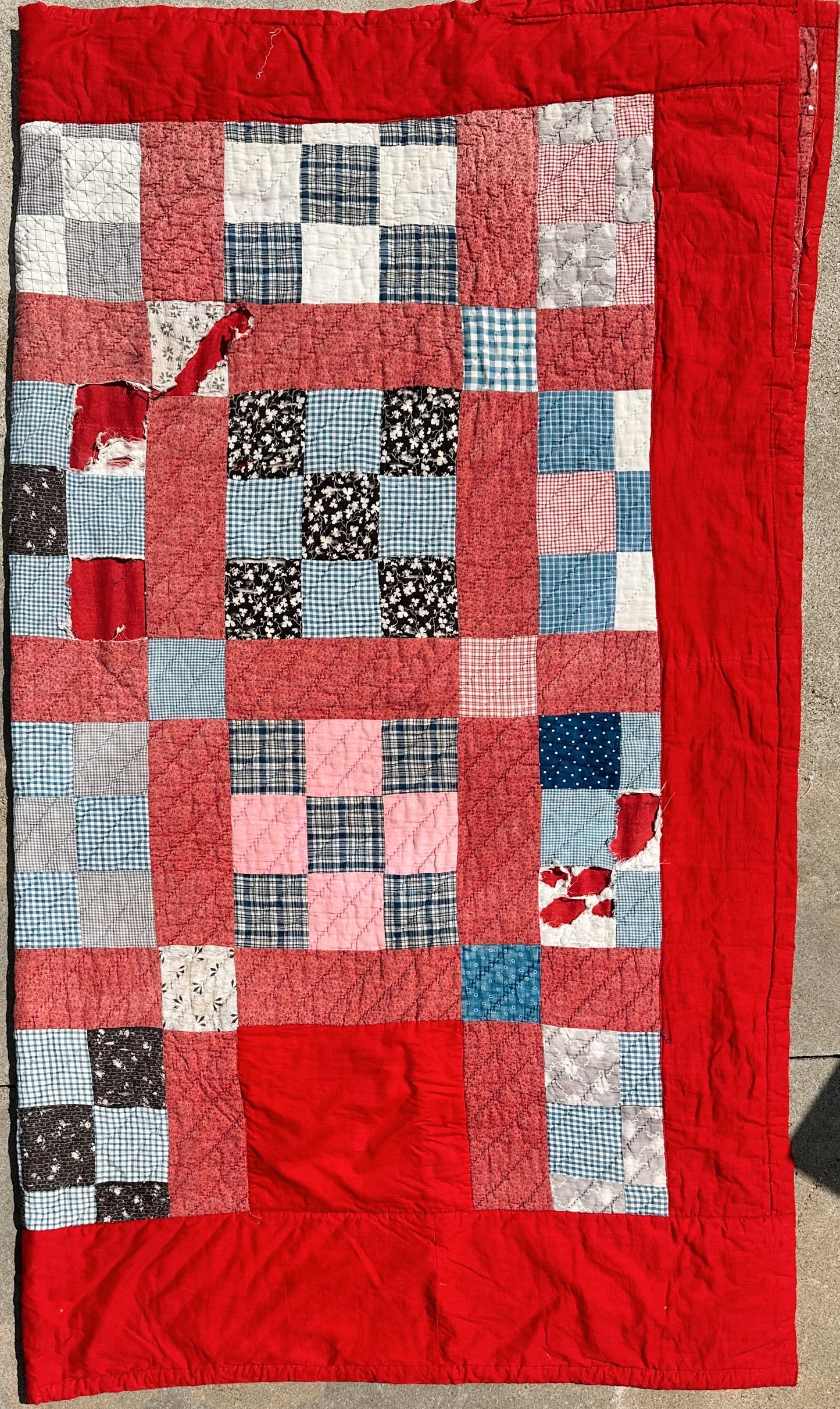 Antique Nine Patch Variation Quilt