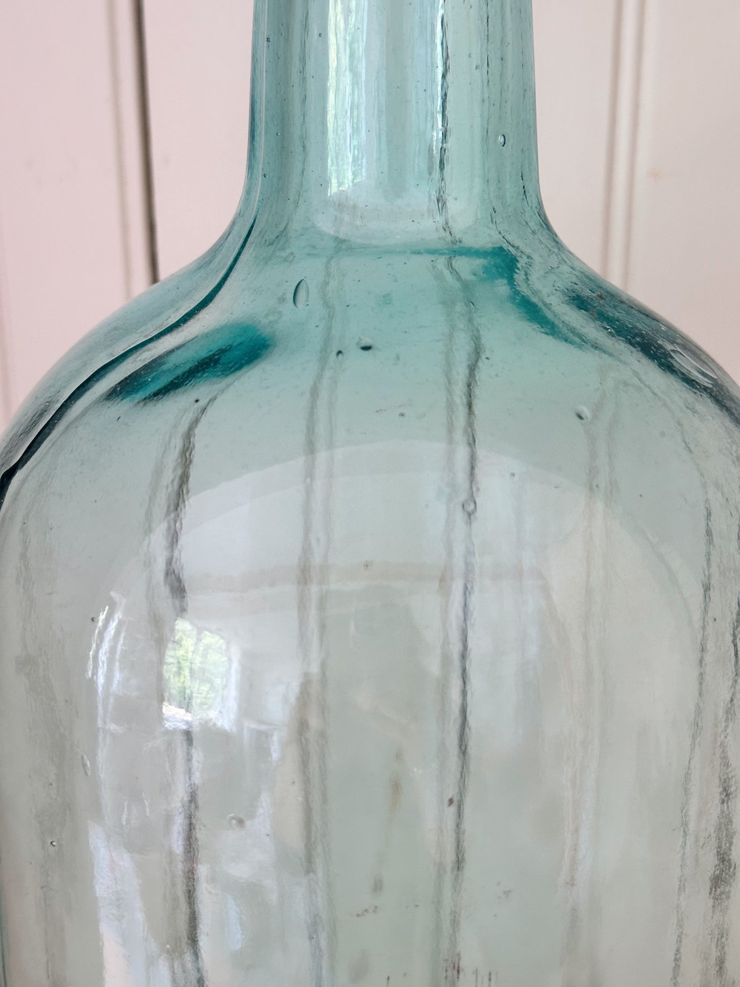 Beautiful Vintage Aqua Glass Bottle