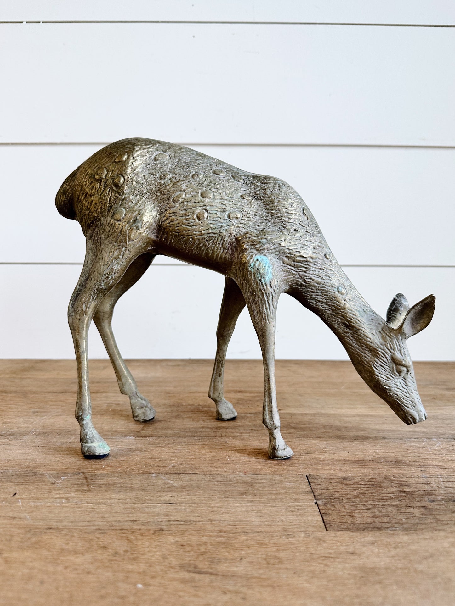 Beautiful Pair of Large Vintage Brass Deer