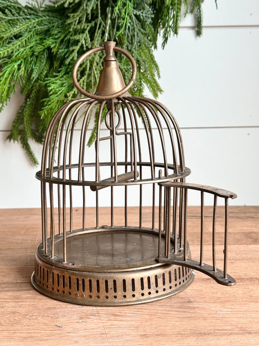 Vintage Brass Bird Cage