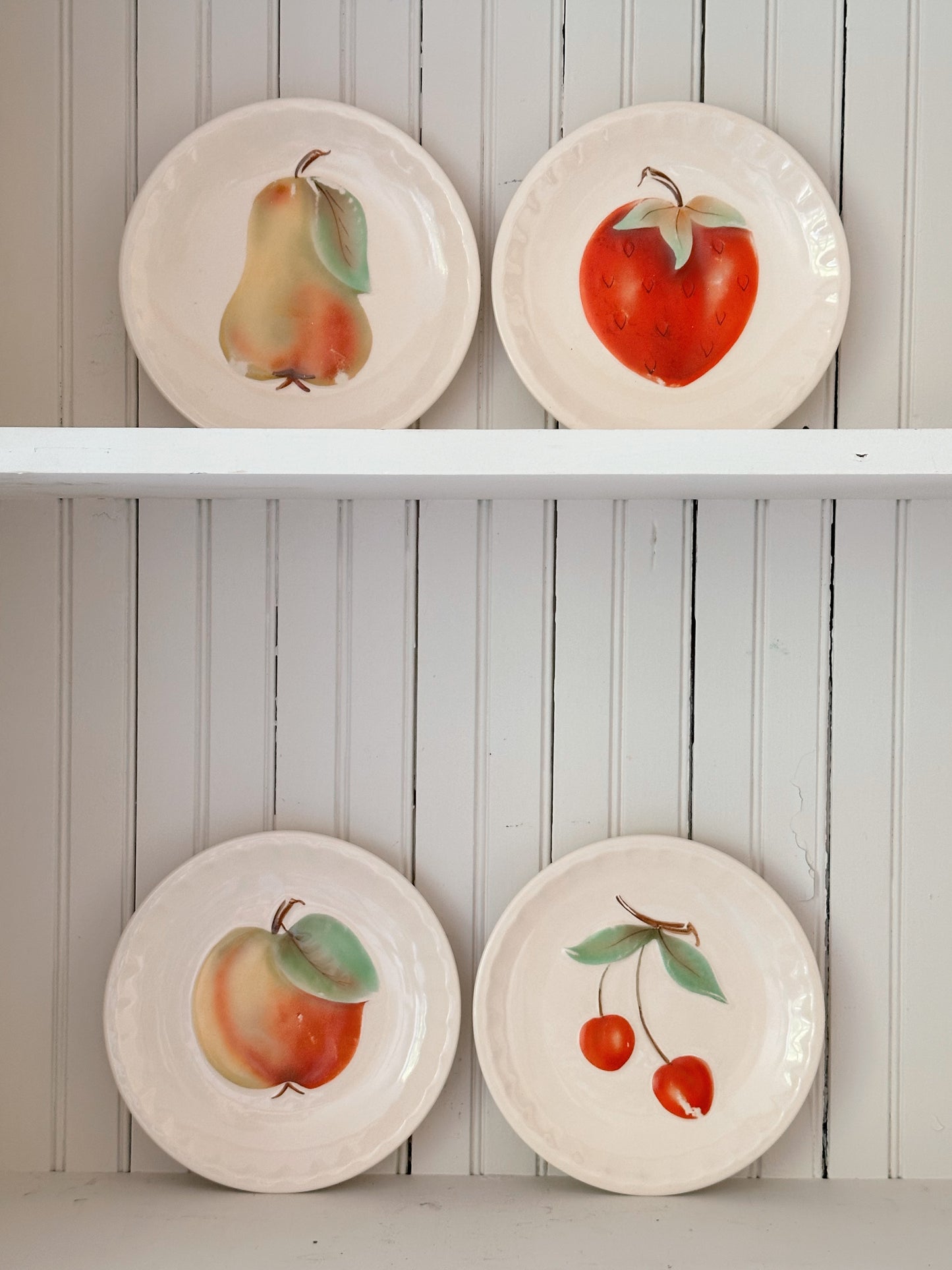 Collection of Four Vintage Erphila Fruit Plates (Czecho-Slovakia)