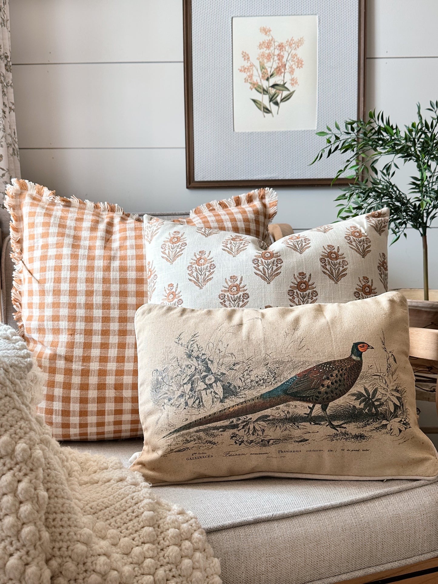 Back in Stock! - Pheasant Lumbar Pillow