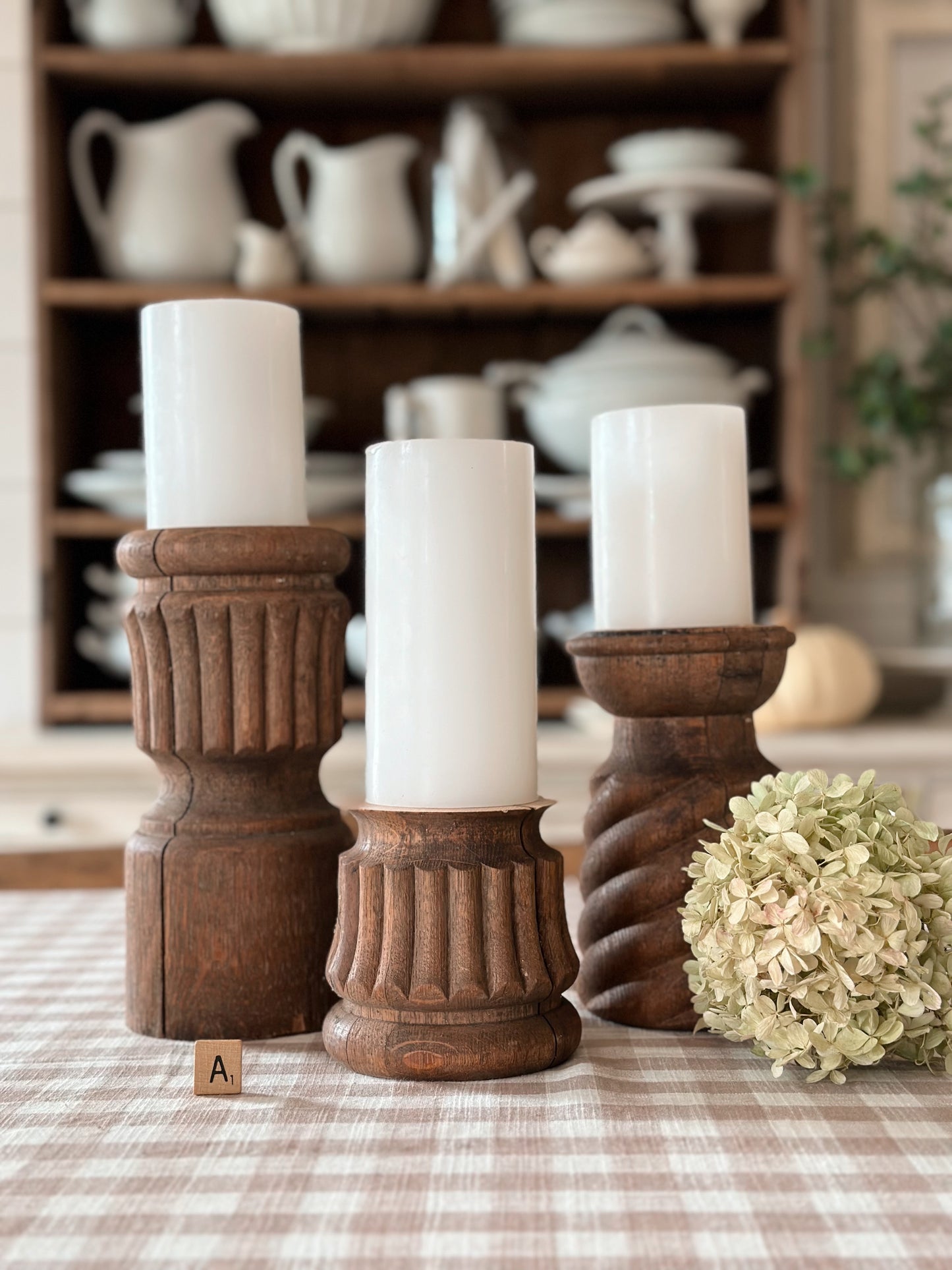 Chunky Wood Candle Holders