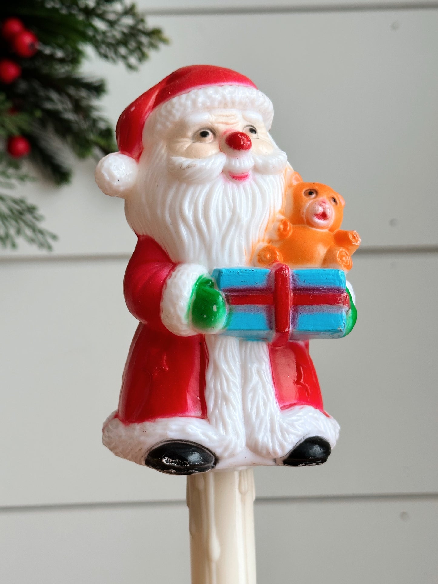 Rare Vintage Electric Santa Blow Mold Window Candle