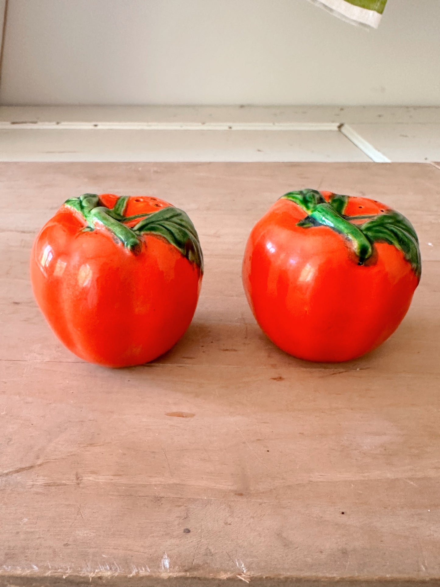 Vintage Tomato Salt & Pepper Shakers (Japan)