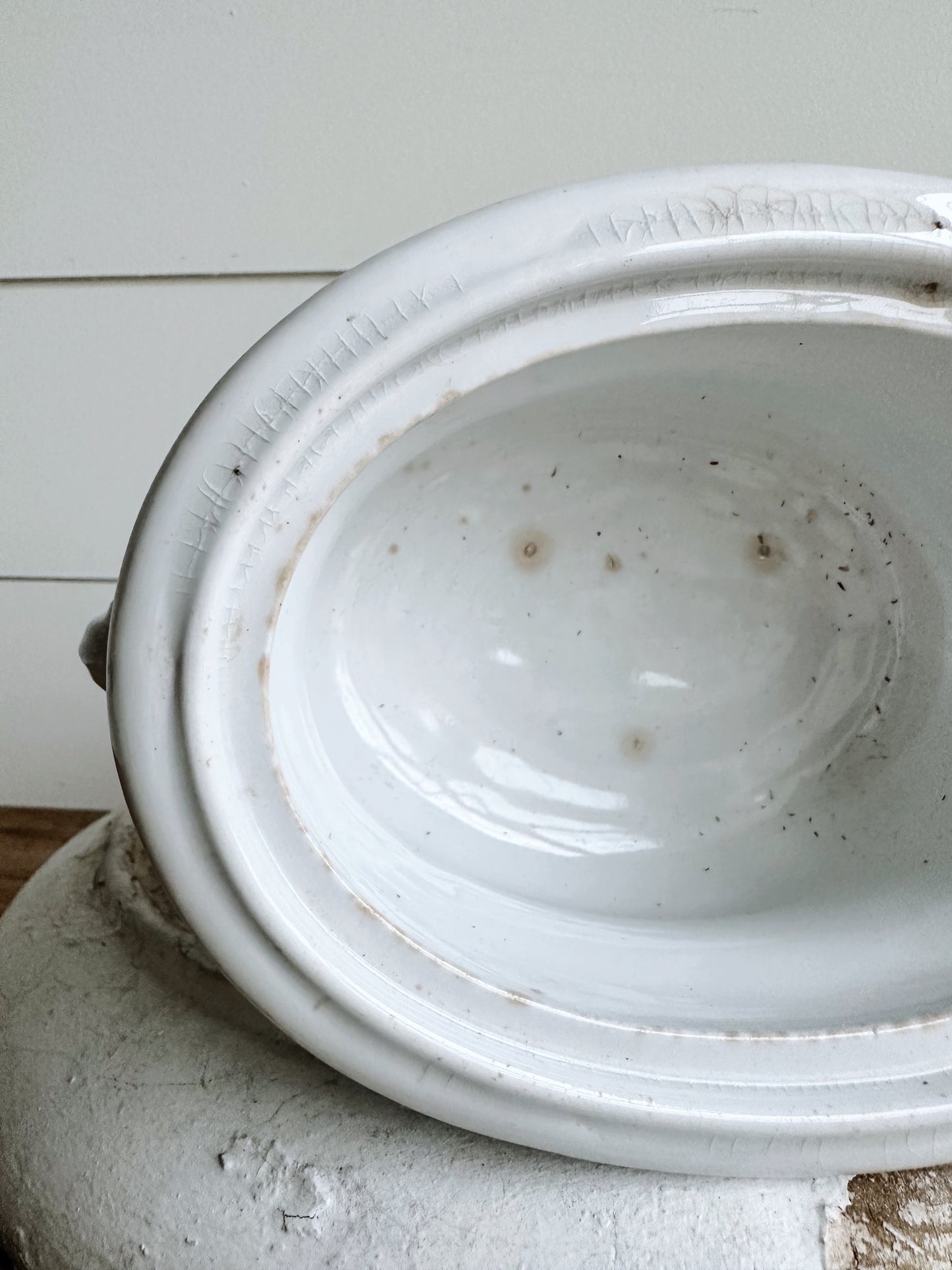 Antique Ironstone Footed Dish