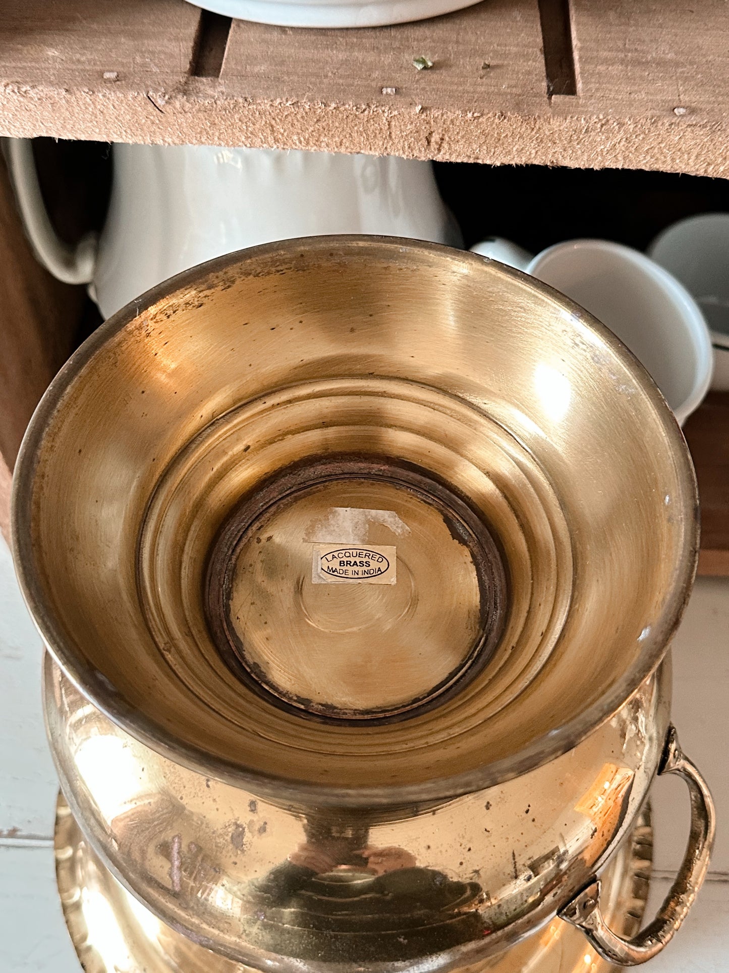 Vintage Lacquered Brass Champagne Bucket