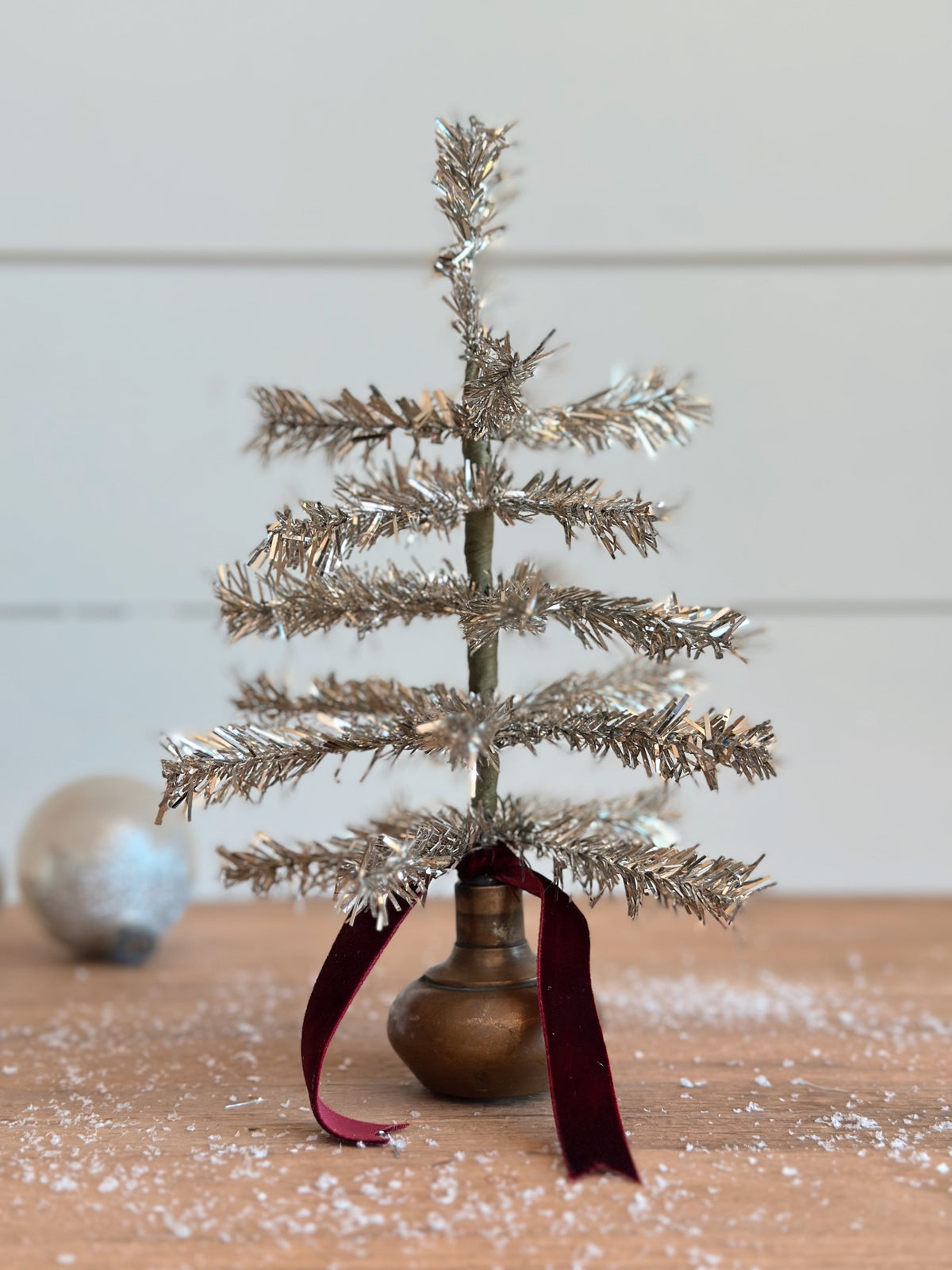 Vintage Brass Knob Tinsel Tree