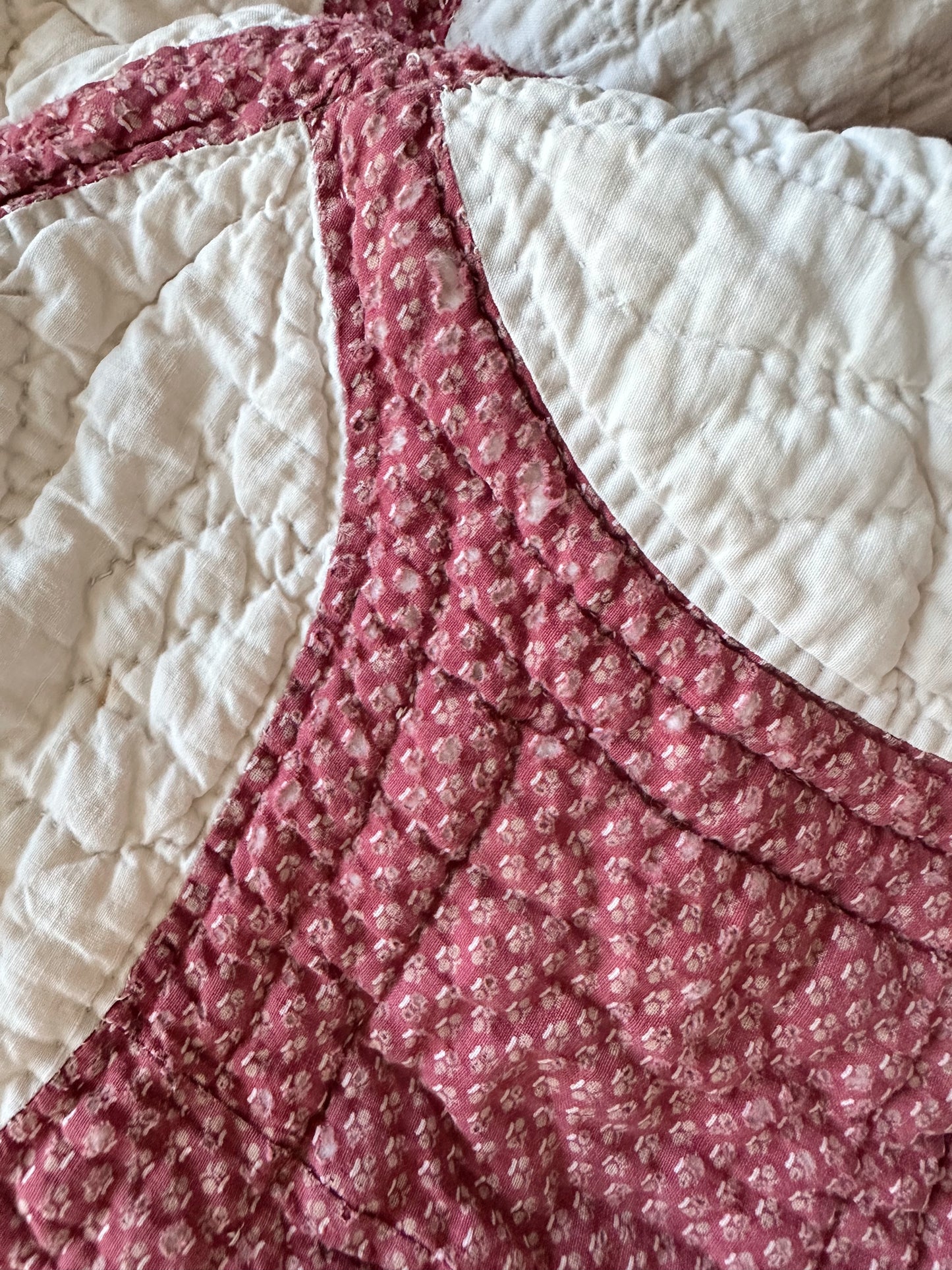 Vintage Hand Stitched Quilt, Rob Peter to Pay Paul Design