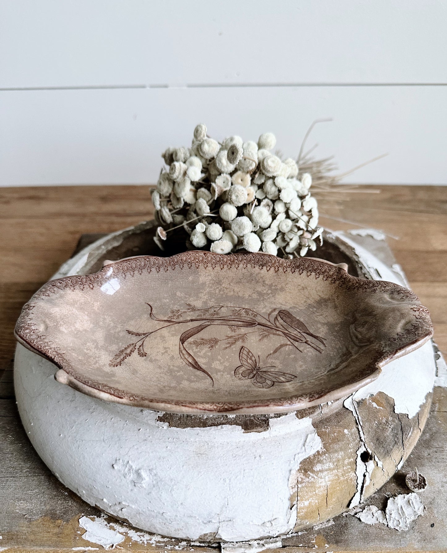 Beautifully Stained T & R Boote Ironstone Relish Dish