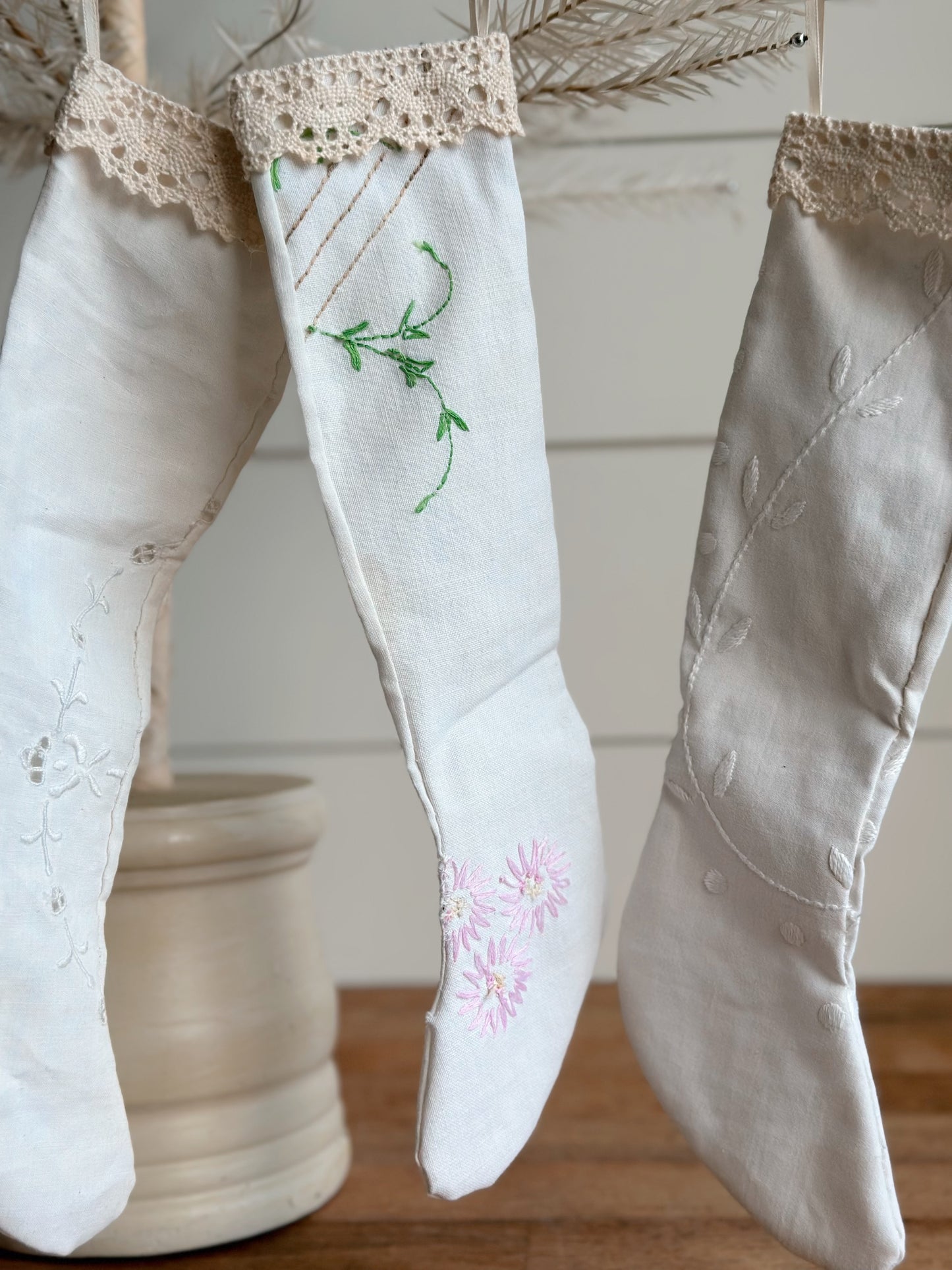 Three Petite Vintage Handmade Stockings