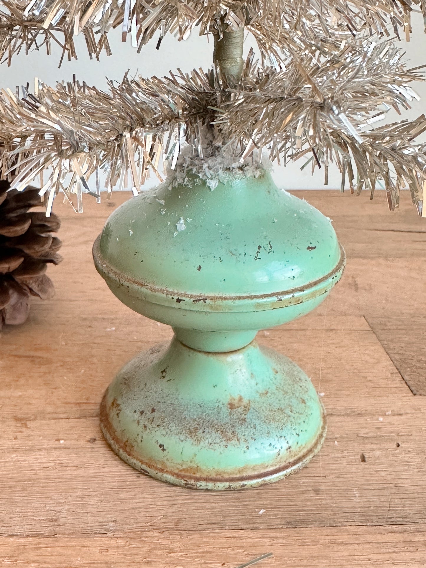 Vintage Oil Lamp Tinsel Tree