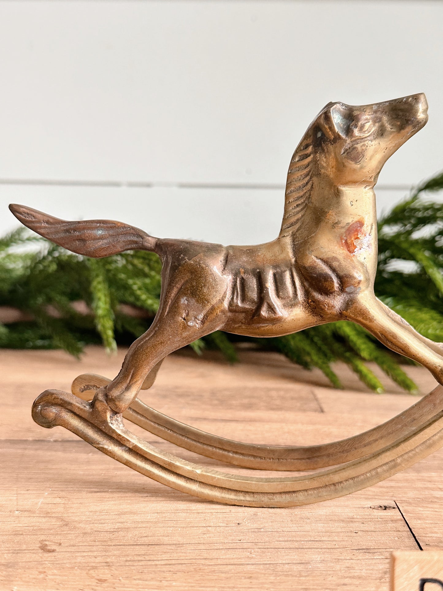 Vintage Brass Rocking Horse