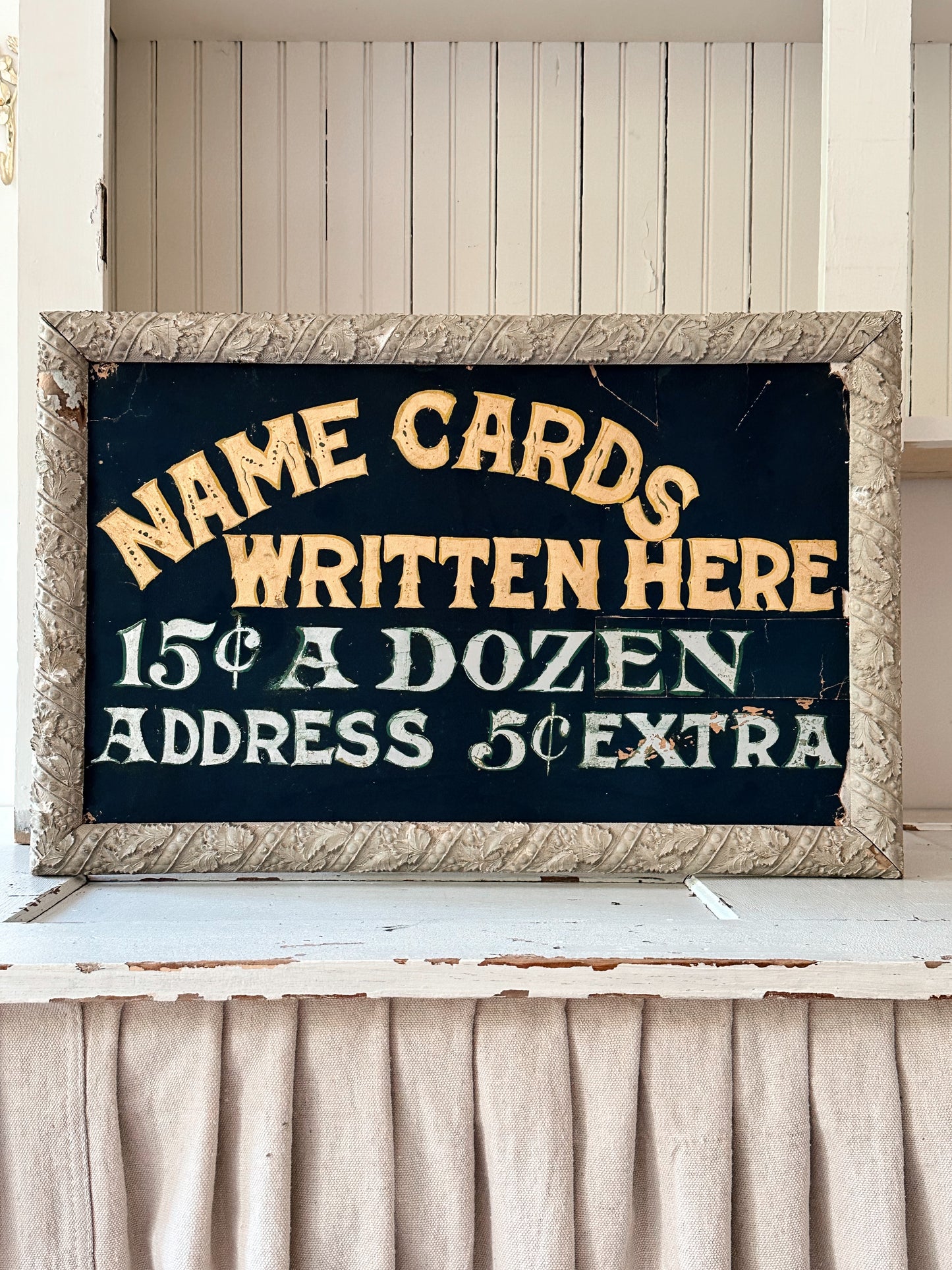 Hand Painted Vintage Advertisement Sign