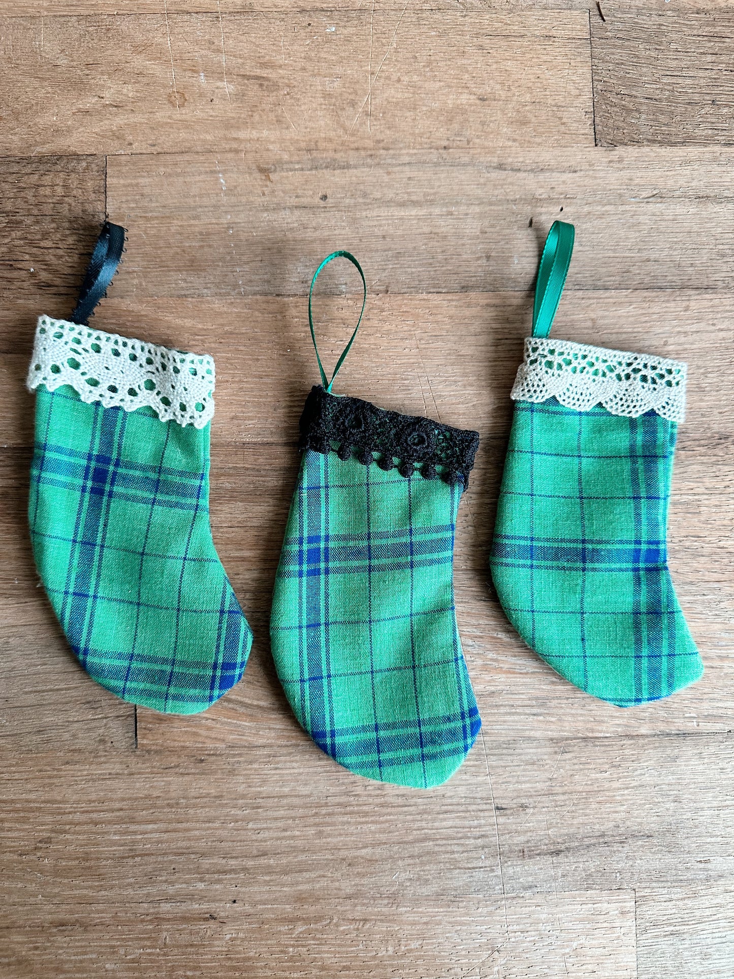 Three Petite Vintage Handmade Stockings