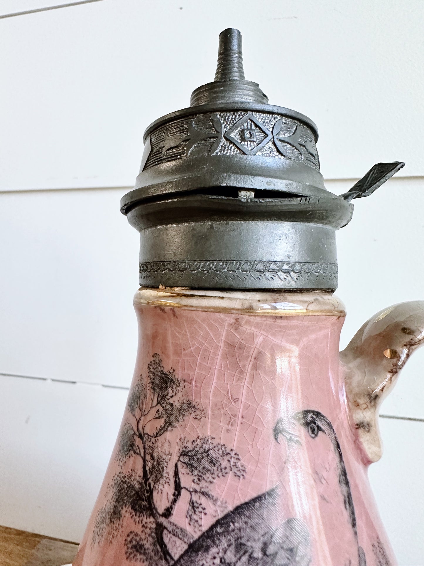 Beautiful Antique Pink S.P. Co. Ironstone Syrup Pitcher