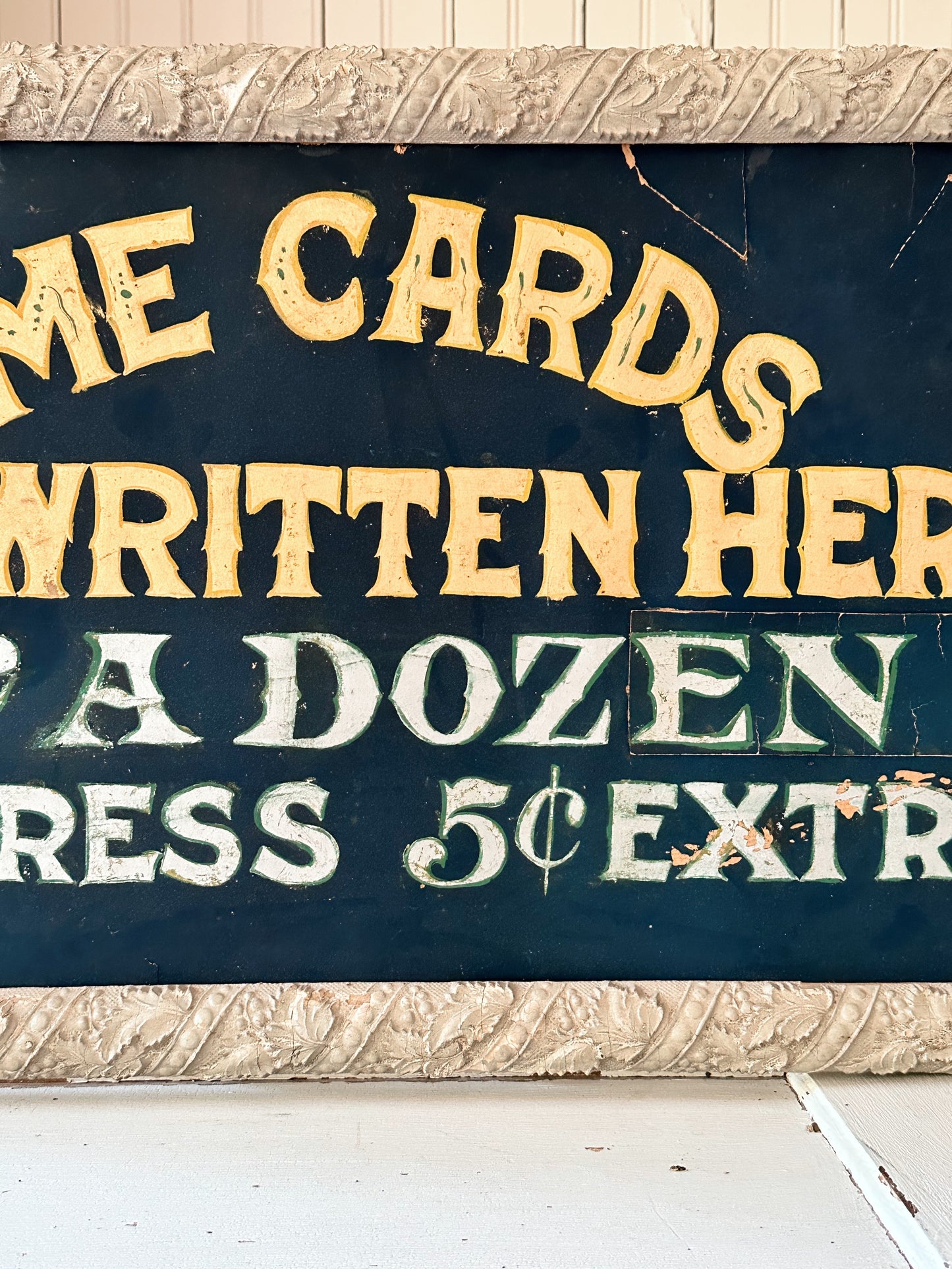 Hand Painted Vintage Advertisement Sign