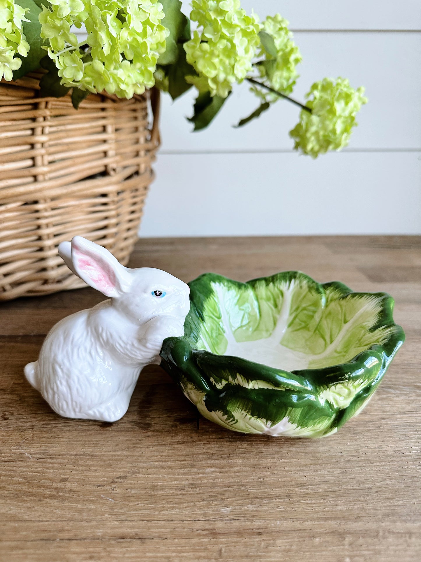 You Choose the Scent - Bunny with Cabbage Dish Vintage Vessel Candle