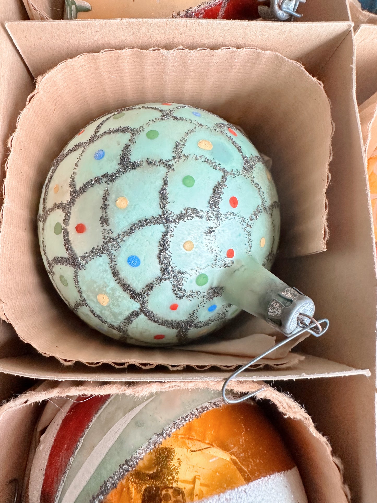 Box of Hand Painted Jumbo Vintage Polish Fantasia Ornaments