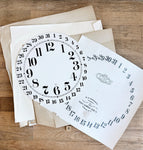 Collection of Seven Vintage Paper Clock Faces