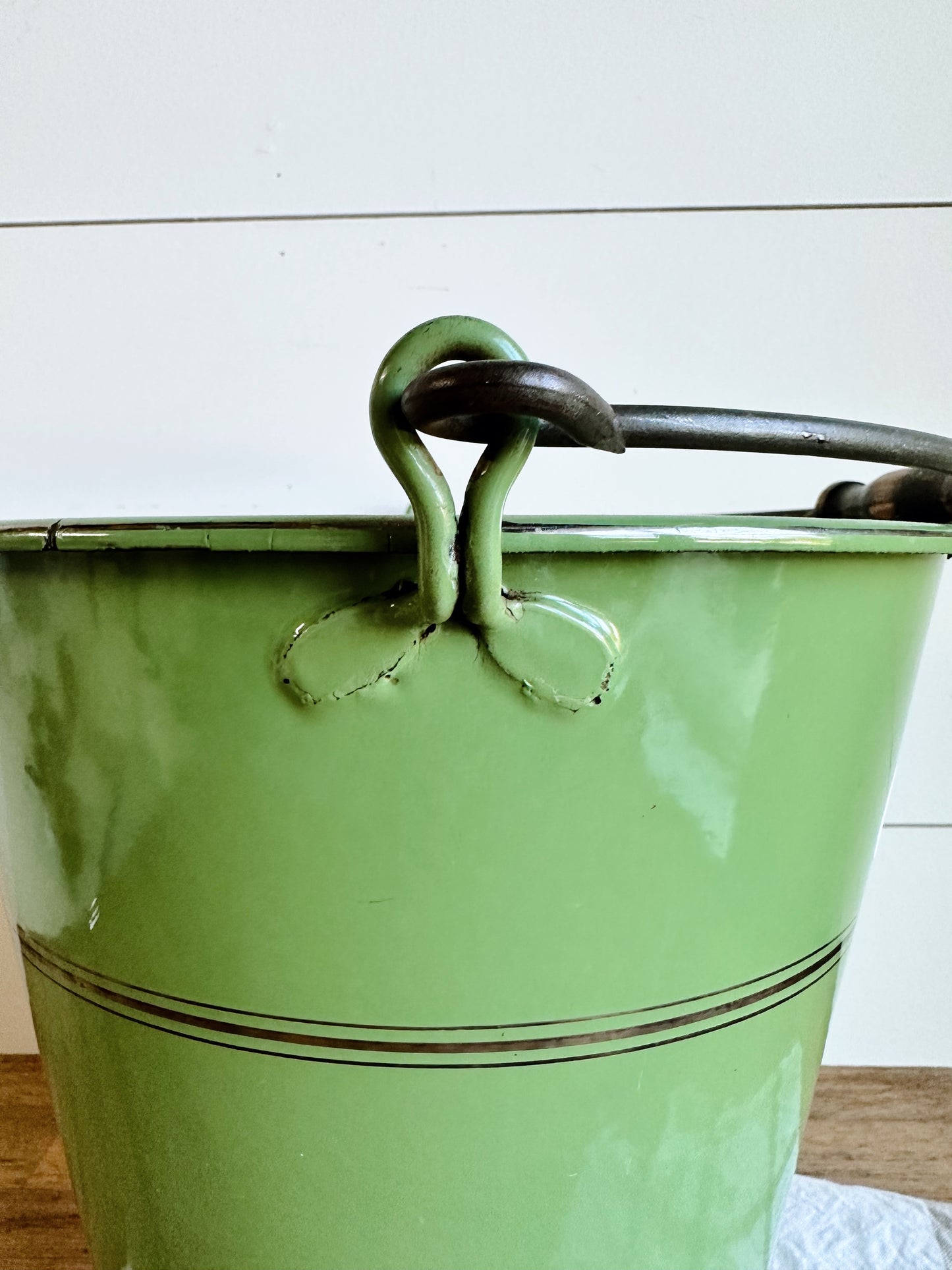 Vintage Dutch Enamelware “Vegetable” Garden Pail