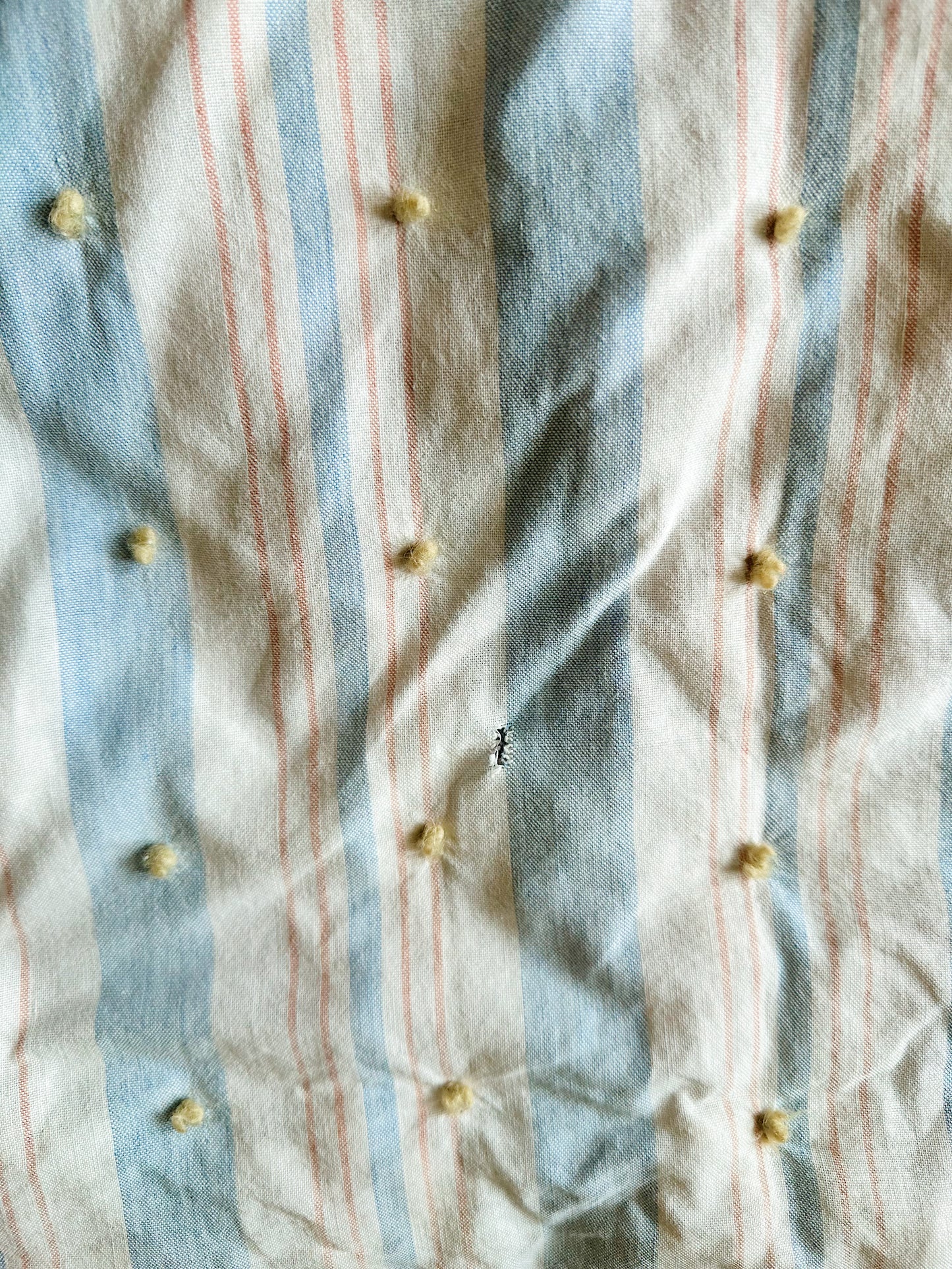 Hand Tied Vintage Cotton Ticking Comforter