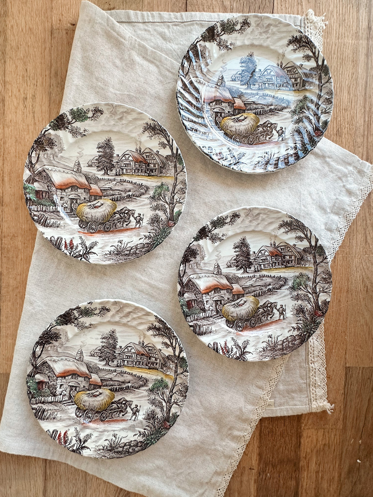 Collection of Four Ridgway Staffordshire Transferware Plates
