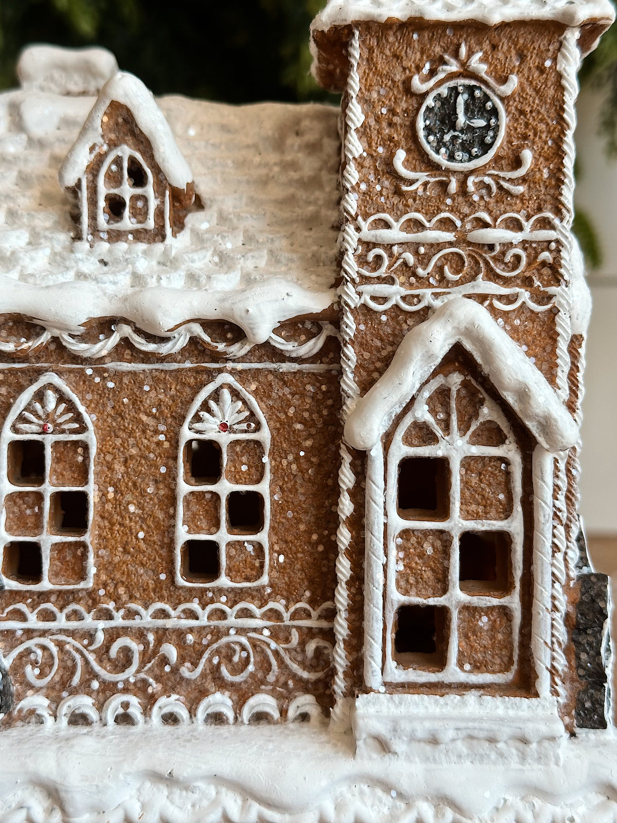 Sugared Light Up Gingerbread Church