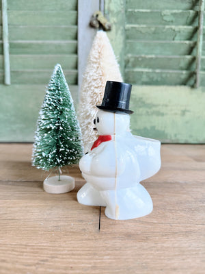 Vintage Plastic Snowman Candy Holder