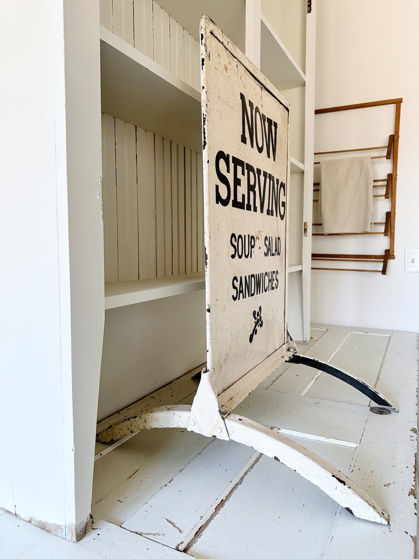 Amazing Two Sided Vintage Standing Restaurant Sign