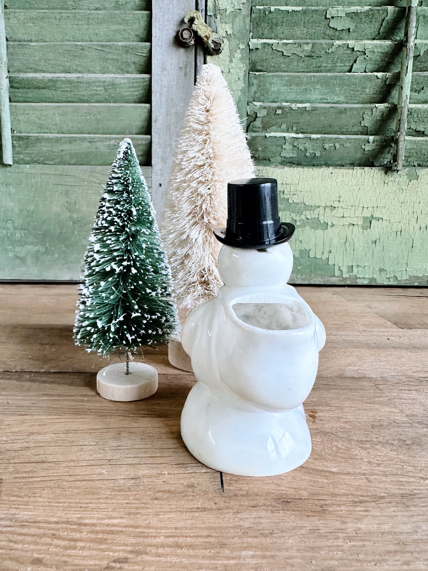 Vintage Plastic Snowman Candy Holder